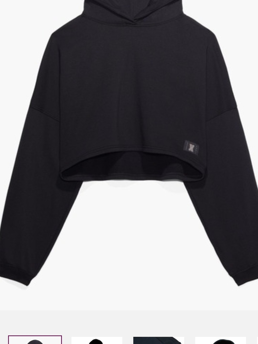 Savage X Fenty Black Cropped Hoodie Top Brand New S/m Oversized